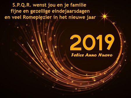 We wensen jullie een heel fijn 2019 en veel plezier in en met Rome! SPQR2019