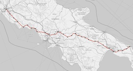 Twintig miljoen euro om de Via Appia in ere te herstellen van Rome tot Brindisi appiaantica_routeplan