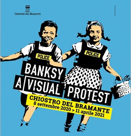 Banksy ontmoet Raffaello in Rome banksy_affiche