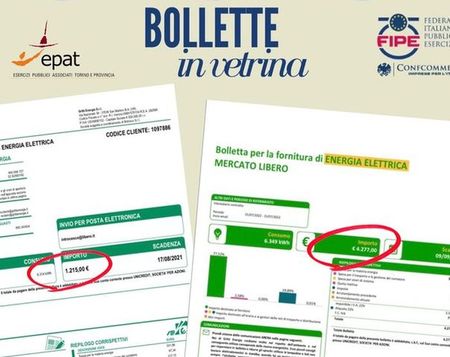Handelaars hangen hun energiefacturen in de etalage bollette (2)