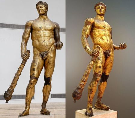 Levensgroot marmeren beeld van man verkleed als Hercules ontdekt in Rome Hercules_Capito