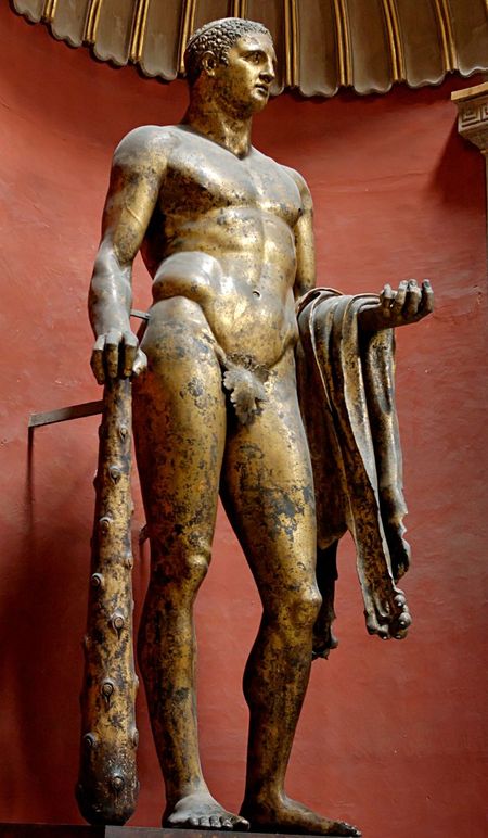 Levensgroot marmeren beeld van man verkleed als Hercules ontdekt in Rome Hercules_Pompeius