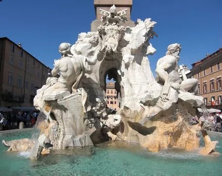 Onderhoudswerken aan fonteinen op Piazza Navona zijn klaar vierstromenfontein