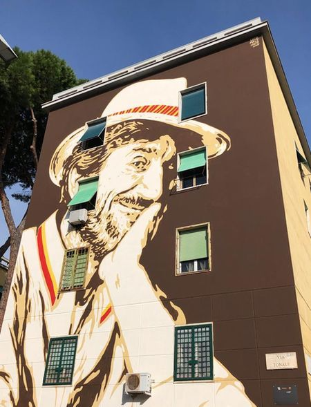 Zes streetart-kunstenaars brengen hulde aan Gigi Proietti proietti7