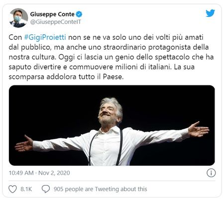 Gigi Proietti (80) overleden in Rome gigiproietti