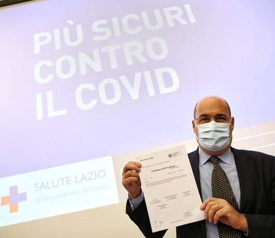 Mondmaskers vanaf morgen permanent verplicht in Rome zingaretti_mondmaskers