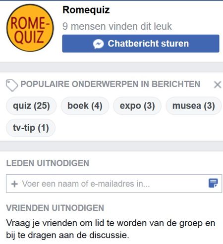 S.P.Q.R. groeit snel op Facebook quizchat