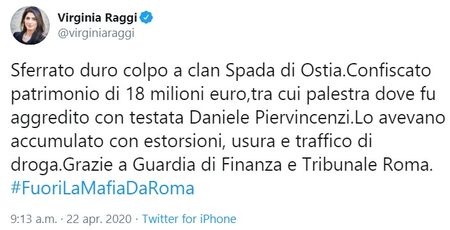Flinke klap voor Romeinse maffiaclan raggitweet