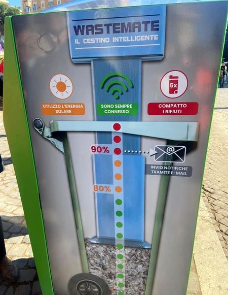 Rome experimenteert met intelligente vuilnisbakken vuilnisbak (3)